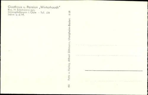 Ak Strümpfelbrunn Waldbrunn Odenwald, Gasthaus Winterhauch, Inh. H. Edelmann