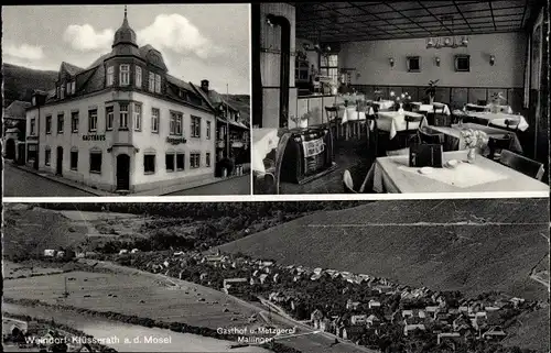 Ak Klüsserath an der Mosel, Gesamtansicht, Gasthof Metzgerei Mallinger