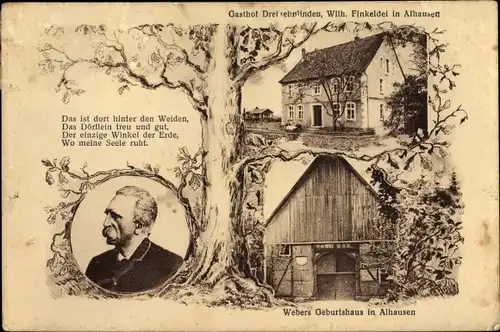 Ak Alhausen Bad Driburg Westfalen, Gasthof Dreizehnlinden, Inh. Wilhelm Finkeldel, Webers Haus