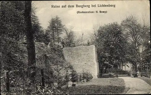 Ak Lichtenberg Salzgitter in Niedersachsen, Ruine auf dem Burgberg