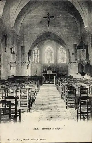 Ak Dry Loiret, Interieur de l'Eglise