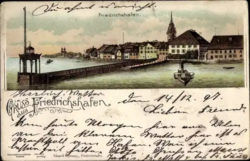 Litho Friedrichshafen am Bodensee, Hafeneinfahrt