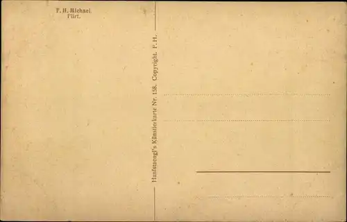 Künstler Ak Michael, F. H., Flirt, Frau mit Fächer, Mann, Handkuss