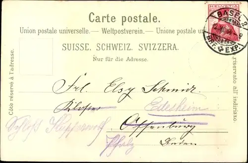 Mondschein Litho Bâle Basel Stadt Schweiz, Blick auf das Spalentor