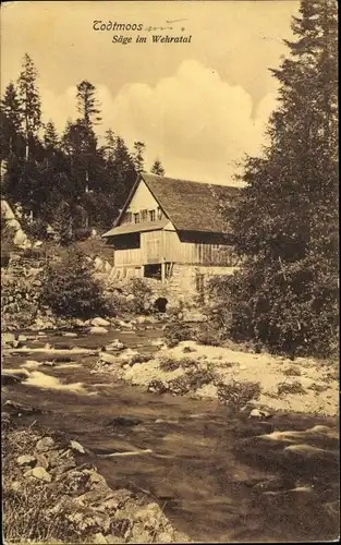 Ak Todtmoos im Schwarzwald, Säge im Wehratal, Sägemühle