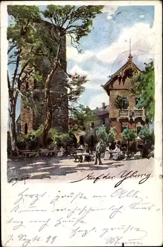 Künstler Ak Biese, C., Baden Baden am Schwarzwald, Auf der Yburg, Turm