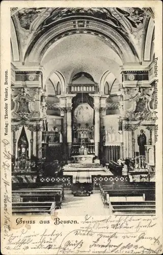 Ak Beuron an der Donau Württemberg, Klosterkirche, Innenansicht, Altar