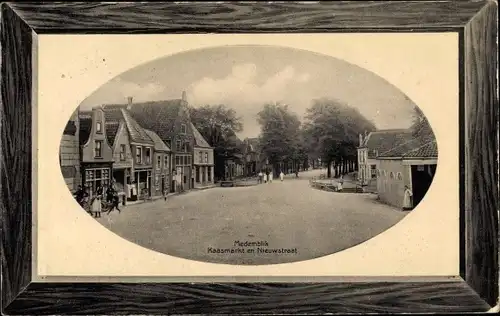 Präge Passepartout Ak Medemblik Nordholland Niederlande, Kaasmarkt, Nieuwstraat