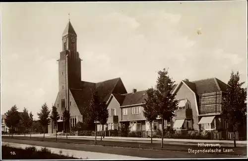 Ak Hilversum Nordholland Niederlande, Diependaalsche Laan, Kerk