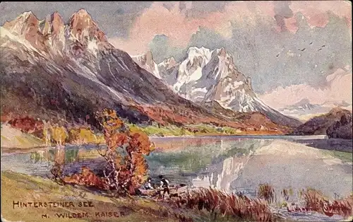 Künstler Ak Scheffau am Wilden Kaiser Tirol, Hintersteiner See