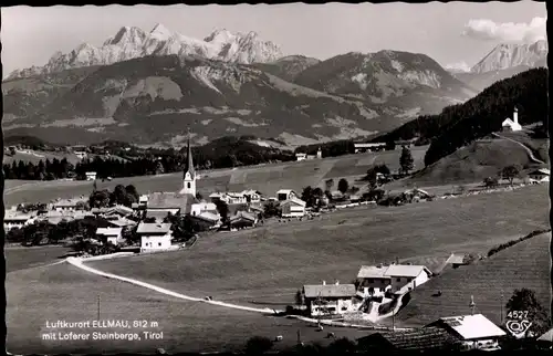 Ak Ellmau am Wilden Kaiser in Tirol, Blick auf den Ort, Loferer Steinberge