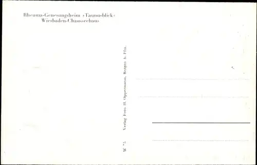 Ak Chausseehaus Wiesbaden in Hessen, Rheuma Genesungsheim Taunusblick