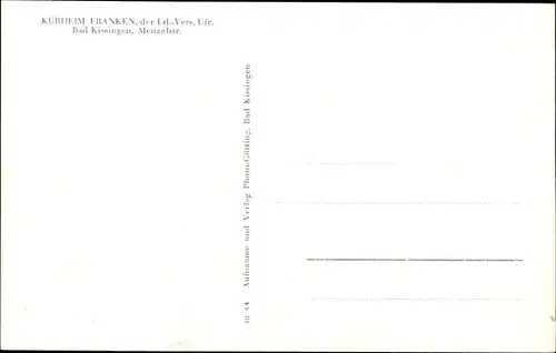 Ak Bad Kissingen Unterfranken Bayern, Kurheim Franken der Ld. Vers. Ufr., Menzelstraße, Innenansicht