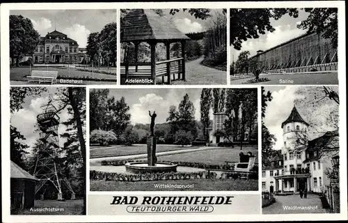 Ak Bad Rothenfelde am Teutoburger Wald, Badehaus, Saline, Weidtmanshof, Wittekindsprudel