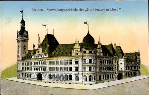 Ak Hansestadt Bremen, Verwaltungsgebäude Norddeutscher Lloyd