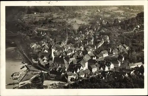 Ak Neckargemünd am Neckar, Luftaufnahme