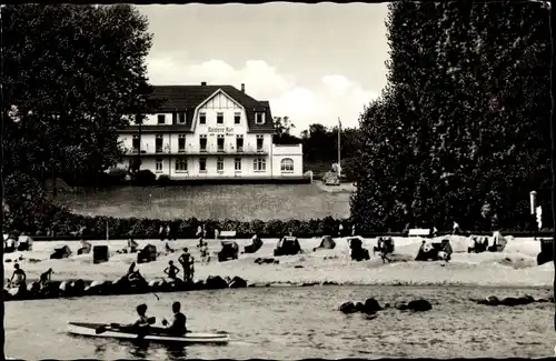 Ak Ostseebad Grömitz in Holstein, Goldene Ruh am Meer, Pension, Ruderpartie