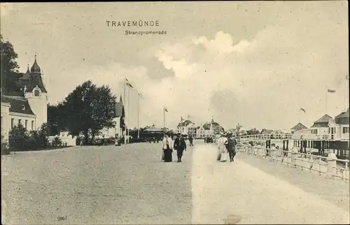 Ak Ostseebad Travemünde Lübeck, Strandpromenade