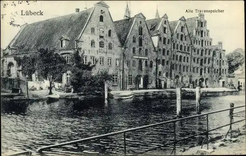 Ak Hansestadt Lübeck, Alte Travenspeicher