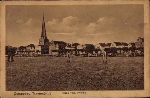 Ak Ostseebad Travemünde Lübeck, Blick vom Priwall