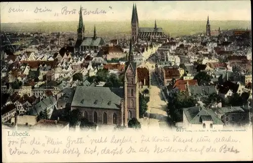 Ak Lübeck in Schleswig Holstein, Teilansicht der Stadt