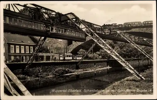Ak Elberfeld Wuppertal, Schwebebahn, Sonnborner Brücke