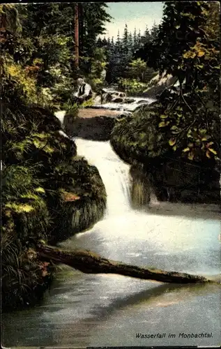 Ak Bad Liebenzell im Schwarzwald, Wasserfall im Monbachtal