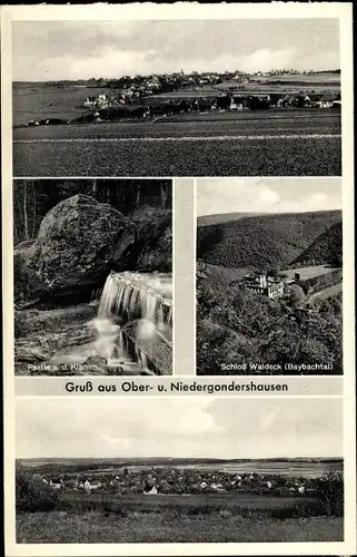 Ak Obergondershausen Niedergondershausen Gondershausen im Hunsrück, Schloss Waldeck, Klamm