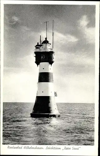 Ak Wilhelmshaven in Niedersachsen, Leuchtturm Roter Sand