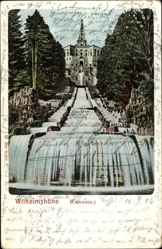 Litho Bad Wilhelmshöhe Kassel in Hessen, Kaskaden