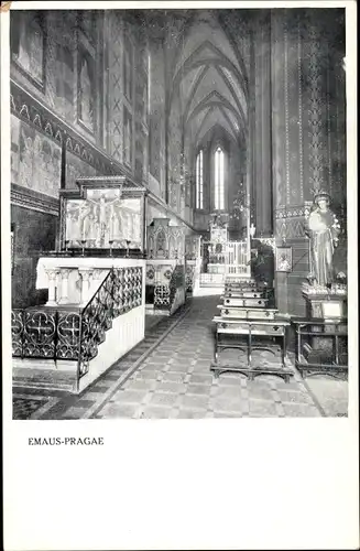 Foto Ak Nové Město Prager Neustadt Praha Prag, Emmauskloster, Innenansicht