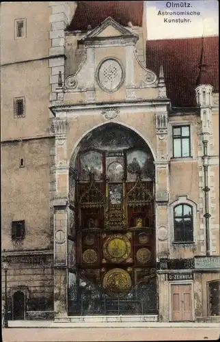 Ak Olomouc Olmütz Stadt, Astronomische Kunstuhr