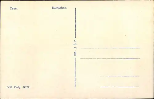 Ak Domažlice Taus Region Pilsen, Platz, Türme, Häuser