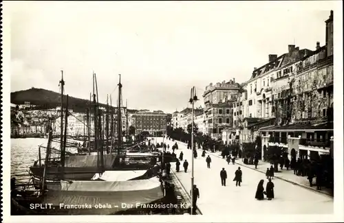 Ak Split Spalato Kroatien, Francuska obala, Französischer Kai