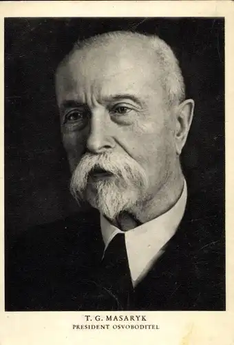 Ak Präsident der Tschechoslowakei Tomáš Garrigue Masaryk, Portrait