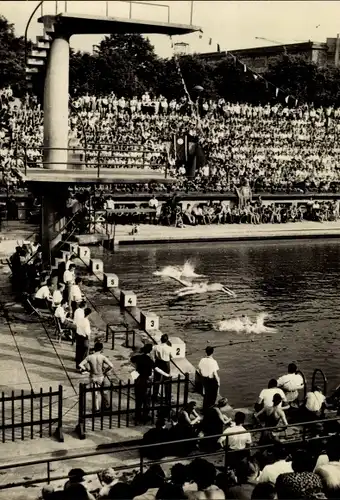 Ak Tschechien, Spartakiade 1955, Turnfest, Wettschwimmen