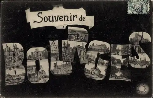 Buchstaben Ak Bourges Cher, Stadtansichten, Souvenir