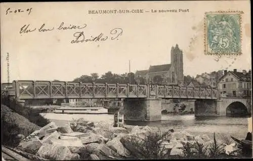 Ak Beaumont sur Oise Val d’Oise, Le nouveau Pont
