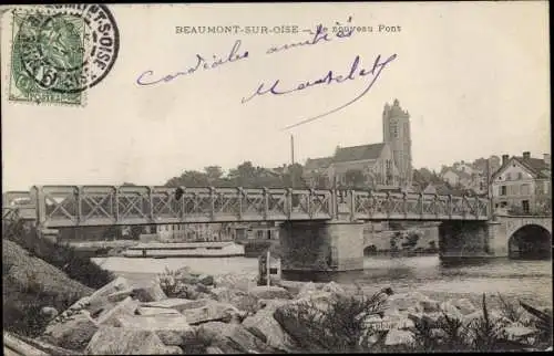 Ak Beaumont sur Oise Val d’Oise, Le nouveau Pont