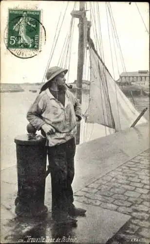 Ak Trouville Calvados, Pecheur