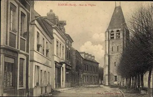 Ak Écouis Eure, Rue de l'Eglise