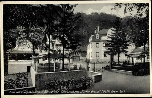 Ak Jugenheim an der Bergstraße, Erholungsheim Kühler Grund, Balkhäuser Tal