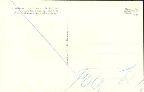 Ak Unterweissach Weissach in Württemberg, Gasthaus zur Krone