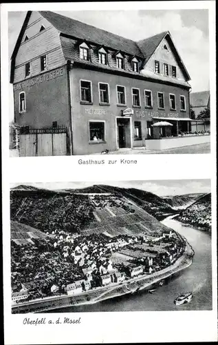 Ak Oberfell an der Mosel, Gasthaus zur Krone, Panorama