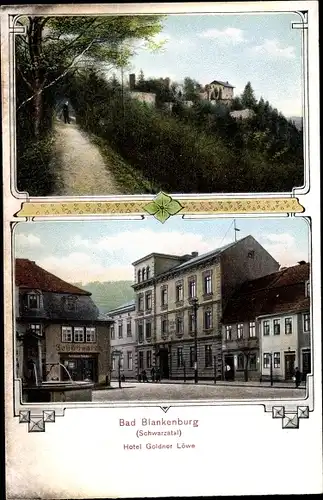 Ak Bad Blankenburg in Thüringen, Hotel Goldener Löwe