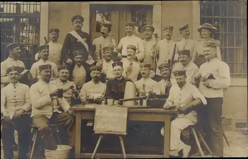 Foto Ak Zeithain in Sachsen, Truppenübungsplatz, Deutsche Soldaten, 1. Korporalschaft 1915, I. WK
