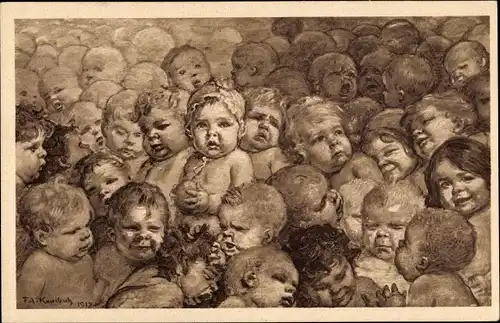 Künstler Ak Kaulbach, Friedrich August, Deutschlands Zukunft, Säuglingsschutz, Kleinkinderschutz