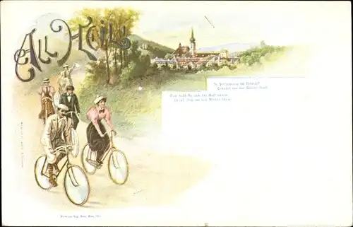 Ak All Heil, Radfahrer, Spazierfahrt