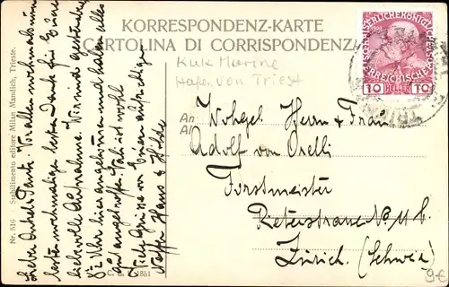 Ak Triest Trieste Friuli Venezia Giulia, Hafenpartie