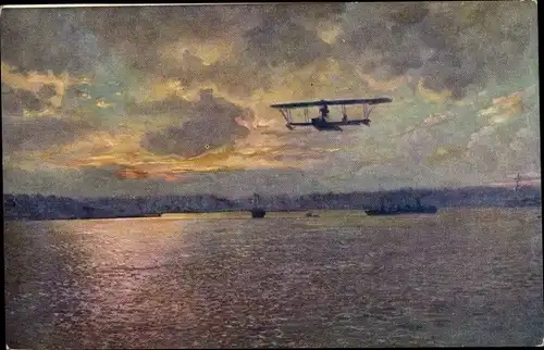 Ak Gorizia Görz Friuli, Österreichisch ungarischer Flieger, Militärflugzeug, Wasserflugzeug